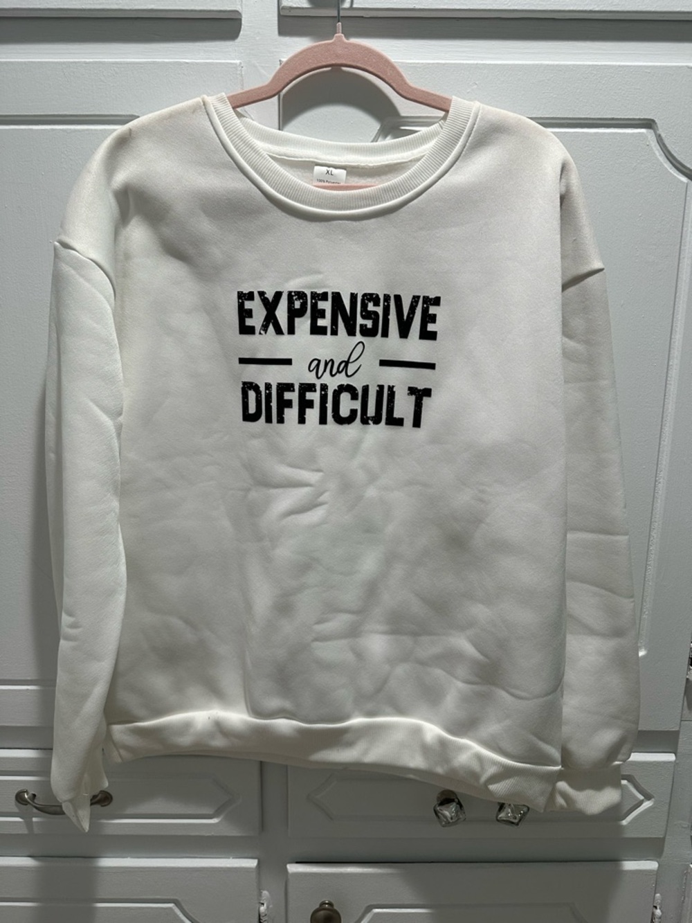 White Graphic Sweatshirt "Expensive and Difficult"(CALL OUT)